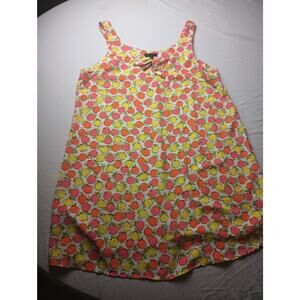 Vintage Y2K Women Bebop Lemon Orange Fruit Dress Mini Summer Vacation Large